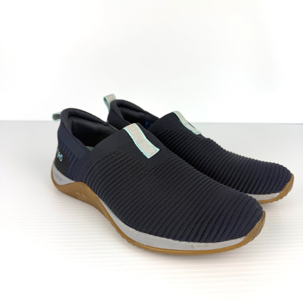 Ryka Echo  Knit Womens Navy Blue Slip On Sneakers RE-ZORB LITE Gum Sole Shoes